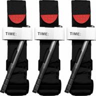 pack of 3 asa techmed combat tourniquets with cold-resistant technology for life-saving hemorrhage control and first aid: windlass spinning medic pre-hospital application - black logo