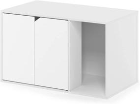 img 4 attached to 🐱 Furinno Peli Litter Box Enclosure: Sleek Solid White Design for Ultimate Cat Privacy