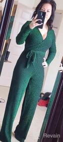 img 7 attached to HannahZone Women'S Sexy Sparkly Jumpsuits Clubwear Long Sleeve Elegant Party Rompers High Waisted Wide Leg Pants Outfits