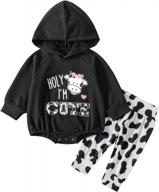 oversized romper + long pants 2pcs outfit set: stylish hoodie pullover sweatshirt for your baby girl's autumn wardrobe logo