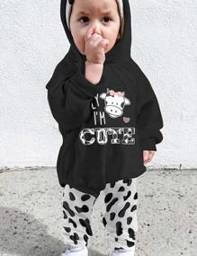 img 2 attached to Oversized Romper + Long Pants 2Pcs Outfit Set: Stylish Hoodie Pullover Sweatshirt For Your Baby Girl'S Autumn Wardrobe