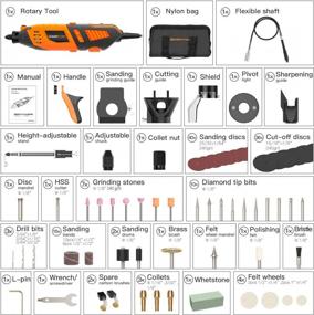 img 3 attached to ET-RT-170 Rotary Tool Kit: MultiPro Keyless Chuck, 36" Flex Shaft & 130 Accessories For DIY & Crafting Projects
