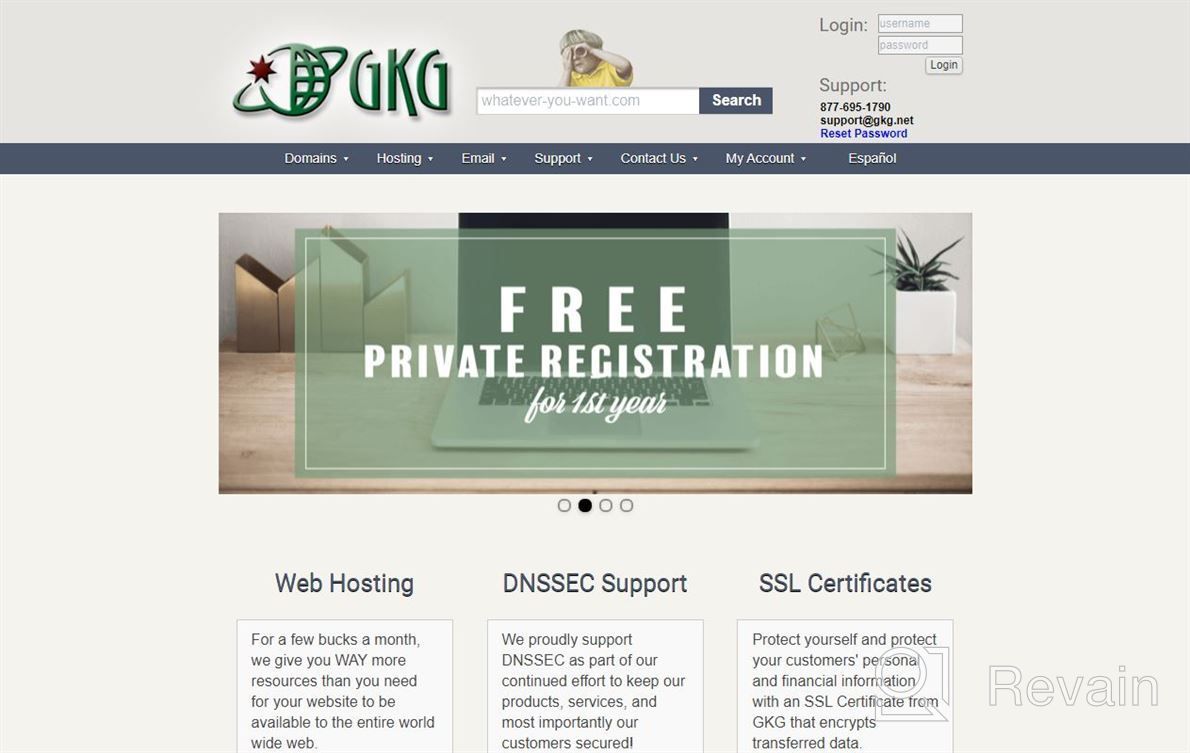 img 1 attached to GKG Domain Registration review by William Dean