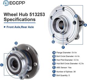 img 1 attached to ECCPP Front Wheel Hub Bearing 513253: Perfect Fit for A3, TT Quattro, Beetle, CC, GTI, Passat, Golf (No ABS)