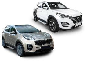 img 3 attached to Пороги на автомобиль "Silver" Rival для Hyundai Tucson III 2015-2021/Kia Sportage IV 2016-2022, 173 см, 2 шт, алюминий, F173AL.2309.2