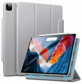 img 4 attached to ESR Rebound Magnetic Case with Velcro for iPad Pro 11 (2021) / iPad Pro 11 (2020), light gray