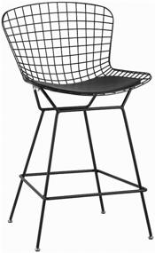 img 4 attached to Bertoia semi-bar chair with low back, black, with black cushion (set of 4 pcs)
