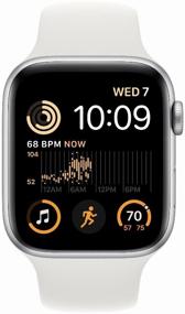 img 3 attached to Apple Watch Series SE Gen 2 44mm Aluminium Case, silver/white Sport Band