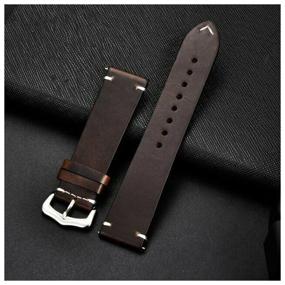 img 3 attached to Watch strap made of genuine leather 22 mm. brown