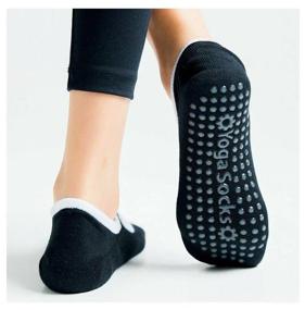 img 2 attached to Yoga Socks with low cuff non-slip, size 35-42, black