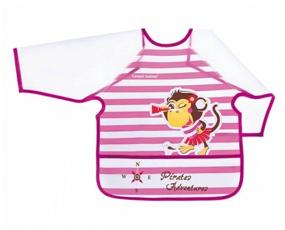 img 2 attached to Canpol Babies Нагрудник с рукавами Apron with sleeves "Pirates", 36m , розовый осминог