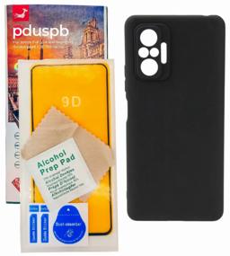 img 2 attached to Set 2 in 1: Protective case 80 protective glass for Xiaomi Redmi Note 10 Pro. Cover / bumper with camera protection (black matte)