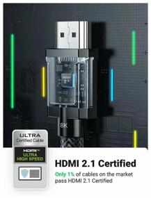 img 3 attached to UGREEN 8K HDMI 2.1 Male To Male Cable Zinc Alloy Shell Braided 2m HD135 (70321) (Gray)