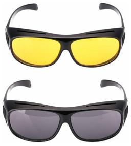 img 1 attached to Anti-glare sunglasses for drivers HD Vision (2 pieces) set