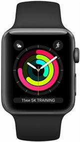 img 2 attached to Apple Watch Series 3 42mm Aluminium Case Smart Watch, Gray Space/Black