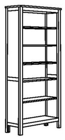 img 2 attached to Shelving unit IKEA HEMNES, 6 shelves, material: fiberboard, WxDxH: 90x34x197 cm, light brown