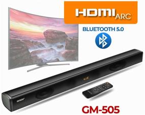 img 1 attached to Ginzzu GM-505 Sound Bar: 40W HDMI(ARC)/Optical/Bluetooth V5.0/USB/LINE IN/EQUALIZER/Remote/Black - Amplify your Audio Experience!