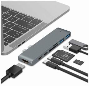 img 3 attached to USB-hub (adapter, adapter) Aluminum Type-C 7 in 1 (Gray) for MacBook 13