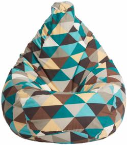 img 4 attached to 🍐 Puffbury XXL Pear Rhombus Jacquard Bean Bag Chair - 320L Capacity