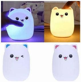 img 4 attached to USB Silicone Night Light Big Cat / Baby Silicone Night Light / Silicone Wireless Lamp / RGB Light