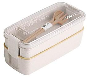 img 3 attached to Lunch box with cutlery, 750 ml, beige