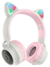 img 4 attached to 🐱 Hoco W27 Cat Ear Wireless Headphones in Grey: Immerse in Wireless Musical Bliss