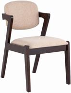 set of dining chairs 2 pcs viva, solid hevea (espresso), upholstered seat, beige logo