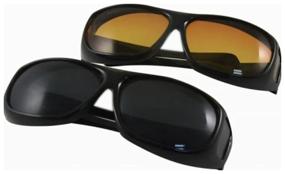 img 3 attached to Driving glasses HD Night Vision 2 pcs / sunglasses