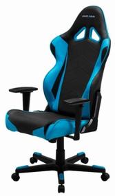 img 2 attached to DXRacer Racing OH/RE0 Gaming Chair: Imitation Leather Upholstery, Black/Blue Color - Unbeatable Comfort and Style for Gamers