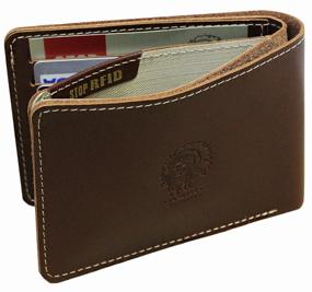 img 4 attached to Men's leather wallet MK-S brown Apache RFID