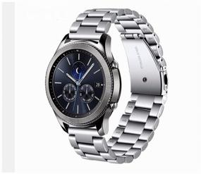 img 4 attached to Stainless steel metal bracelet for Huawei Watch GT / GT2 / Samsung Galaxy Watch 46mm / Samsung Gear S3/ 22mm, silver.