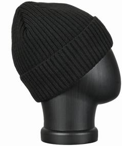 img 4 attached to Men's winter knitted hat with a lapel, insulated with a lining