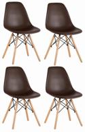 stool group style dsw chair set, metal, 4 pcs., color: brown logo