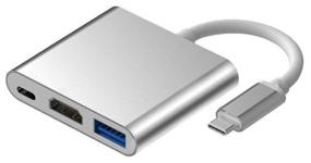 img 2 attached to Adapter 3 to 1 Type-C HUB USB3.1 - 4K HDMI - Type-C, silver