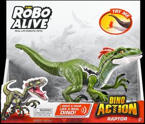 img 3 attached to Robot ZURU ROBO ALIVE interactive green dinosaur Raptor with sound effects, 7172