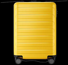 img 2 attached to Чемодан NINETYGO Rhine Luggage, поликарбонат, рифленая поверхность, 38 л, светло-желтый