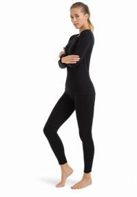 img 4 attached to Women's Island Cup Activewear Thermal Set, Black, Size S