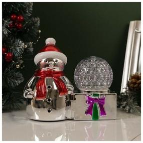 img 3 attached to Figure Luazon Lighting Snowman and ball, 16 cm, silver/red