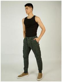 img 3 attached to Modniki Trousers, cargo pants, joggers for men - khaki M-48