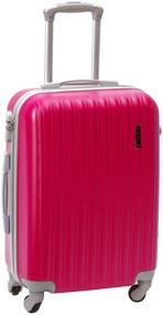 img 4 attached to TEVIN suitcase, ABS plastic, support legs on the side wall, 37 l, size S, fuchsia
