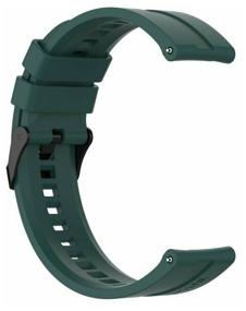img 4 attached to Silicone strap for smart watch Amazfit Bip/ Bib Lite/ Bip S/ Bip U/ GTR 42mm/ GTS/GTS2 (width 20 mm) black clasp, Dark Green