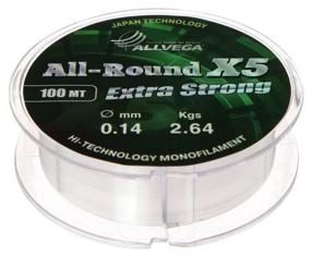 img 1 attached to Monofilament fishing line ALLVEGA ALL-ROUND X5 d=0.14 mm, 100 m, 2.64 kg, transparent, 1 pc.