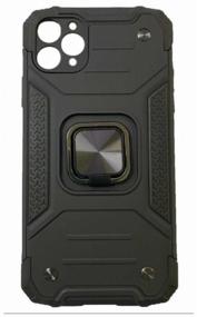 img 2 attached to Shockproof Case for iPhone 11 Pro Max Black With Magnetic Car Holder Plate And Ring Stand