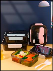 img 3 attached to Lunch box with appliances, food container, utensils and kitchenware Pink