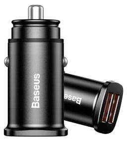 img 4 attached to Car Charger Baseus Dual QC3.0 30W Max Car Charger, black