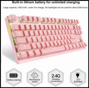 img 2 attached to Motospeed GK82 Outemu Red Gaming Keyboard, Pink, Russian