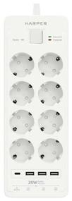 img 2 attached to HARPER UCH-650 8 sockets, 5 m, white