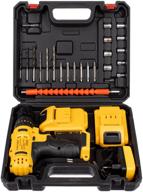 mancraft cordless drill driver 24 v, 3500 rpm, professional drill with 2 speeds in a case with accessories, flashlight, reverse, charger logo
