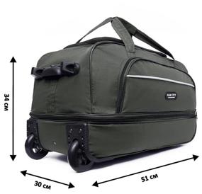 img 4 attached to Trolley bag Bags-art Travel bag on wheels small with retractable handle, small size S, wheels on bearings, fabric with magnification, khaki