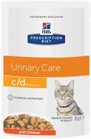 img 3 attached to Влажный корм для кошек Hill&quot;s Prescription Diet c/d Multicare, для профилактики МКБ, с курицей 12 шт. х 85 г (кусочки в соусе)